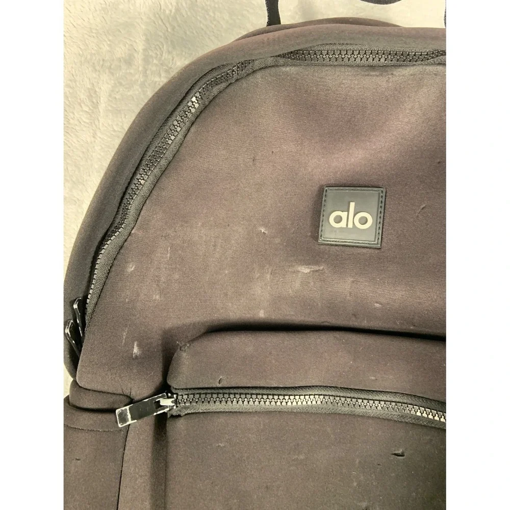 Alo Yoga Avenue Neoprene Backpack Black Athleisure Gym Bag For Parts Repair